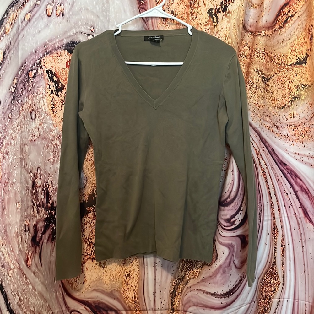 Eddie Bauer green v neck sweater